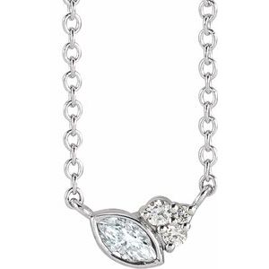 14K White 1/10 CTW Diamond 18" Necklace - Siddiqui Jewelers