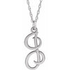 Sterling Silver Script Initial I 16-18" Necklace - Siddiqui Jewelers