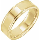 14K Yellow 7 mm Grooved Band Size 7 - Siddiqui Jewelers