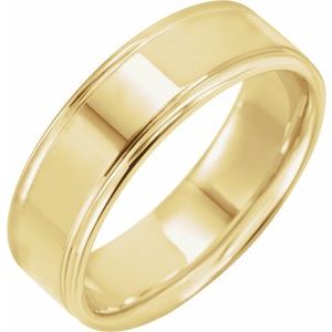 14K Yellow 7 mm Grooved Band Size 7 - Siddiqui Jewelers