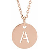 14K Rose Initial A 16-18" Necklace Siddiqui Jewelers