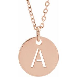 18K Rose Gold-Plated Sterling Silver Initial A 16-18" Necklace Siddiqui Jewelers