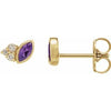 14K Yellow Amethyst & .05 CTW Diamond Earrings - Siddiqui Jewelers