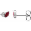 14K White Ruby & .05 CTW Diamond Earrings - Siddiqui Jewelers