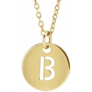 14K Yellow Initial B 16-18" Necklace Siddiqui Jewelers