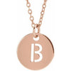18K Rose Gold-Plated Sterling Silver Initial B 10 mm Disc 16-18" Necklace - Siddiqui Jewelers