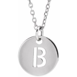 Sterling Silver Initial B 16-18" Necklace Siddiqui Jewelers