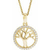 14K Yellow 1/5 CTW Diamond Tree of Life 16-18" Necklace - Siddiqui Jewelers