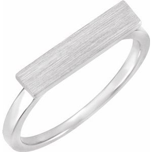 14K White 16x4 mm Rectangle Signet Ring - Siddiqui Jewelers