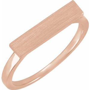 14K Rose 16x4 mm Rectangle Signet Ring - Siddiqui Jewelers