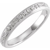 14K White 3 mm Patterned Band Size 7 - Siddiqui Jewelers