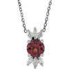 14K White Garnet & 1/4 CTW Diamond 16-18" Necklace - Siddiqui Jewelers