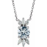 14K White White Sapphire & 1/4 CTW Diamond 16-18" Necklace - Siddiqui Jewelers