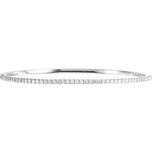 14K White 3 CTW Diamond Stackable Bangle 8" Bracelet-Siddiqui Jewelers