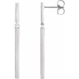 Sterling Silver 25.9x1.8 mm Articulated Bar Earrings - Siddiqui Jewelers