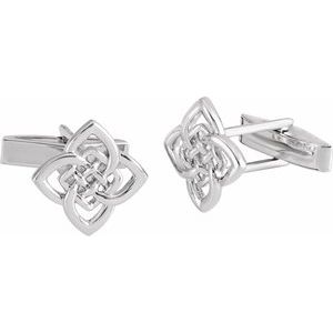 Sterling Silver 16.2x12.2 mm Celtic-Inspired Cuff Links - Siddiqui Jewelers