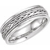 14K White 6.75 mm Woven Band Size 10 - Siddiqui Jewelers