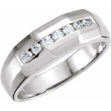 14K White 1/5 CTW Diamond Men's Band - Siddiqui Jewelers