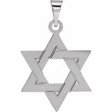 14K White 17x15 mm Star of David Pendant - Siddiqui Jewelers