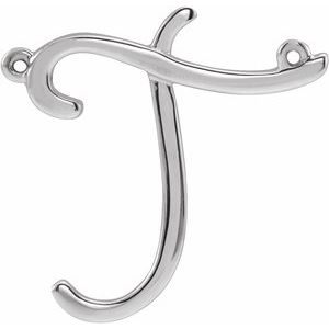 Sterling Silver Script Initial T Necklace Center-Siddiqui Jewelers