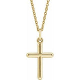 14K Yellow Cross Necklace -Siddiqui Jewelers
