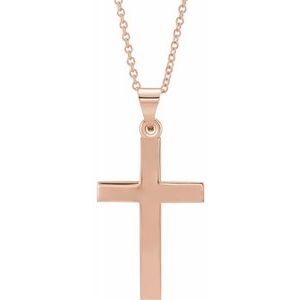 14K Rose Cross 18" Necklace - Siddiqui Jewelers