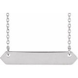 Sterling Silver 33x6 mm Geometric 16-18" Necklace - Siddiqui Jewelers