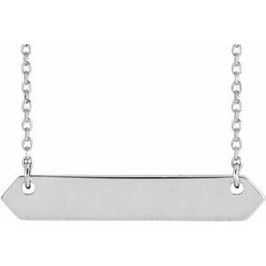 Sterling Silver 33x6 mm Geometric 16-18" Necklace - Siddiqui Jewelers