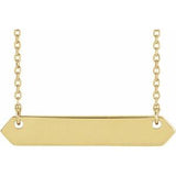 18K Yellow Gold-Plated Sterling Silver 33x6 mm Geometric 16-18" Necklace - Siddiqui Jewelers