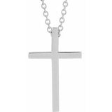 14K White 11.4x11.1 mm Cross 18" Necklace - Siddiqui Jewelers