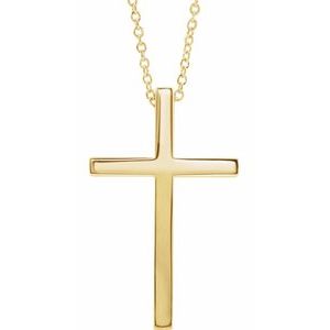 14K Yellow 11.4x11.1 mm Cross 18" Necklace - Siddiqui Jewelers