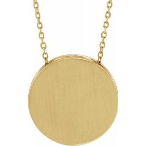 14K Yellow 17 mm Scroll Disc 16-18" Necklace-Siddiqui Jewelers
