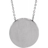 14K White 17 mm Scroll Disc 16-18" Necklace-Siddiqui Jewelers