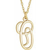 14K Yellow Gold-Plated Sterling Silver Script Initial O 16-18" Necklace - Siddiqui Jewelers