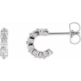 Platinum 3/8 CTW Natural Diamond 9.25 mm Hoop Earrings Siddiqui Jewelers