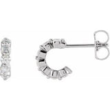 Sterling Silver 3/8 CTW Natural Diamond 9.25 mm Hoop Earrings Siddiqui Jewelers