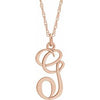 14K Rose Gold-Plated Sterling Silver Script Initial G 16-18" Necklace - Siddiqui Jewelers