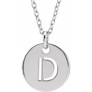 Sterling Silver Initial D 16-18" Necklace Siddiqui Jewelers