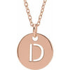18K Rose Gold-Plated Sterling Silver Initial D 16-18" Necklace Siddiqui Jewelers