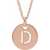 18K Rose Gold-Plated Sterling Silver Initial D 16-18" Necklace Siddiqui Jewelers