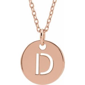 18K Rose Gold-Plated Sterling Silver Initial D 16-18" Necklace Siddiqui Jewelers