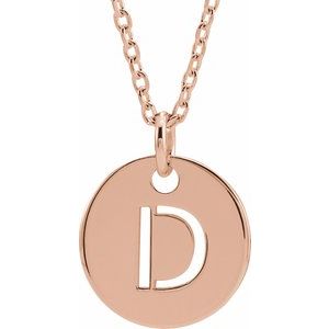 14K Rose Initial D 16-18" Necklace Siddiqui Jewelers