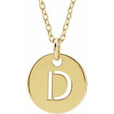14K Yellow Initial D 16-18" Necklace Siddiqui Jewelers
