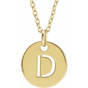 14K Yellow Initial D 16-18" Necklace Siddiqui Jewelers