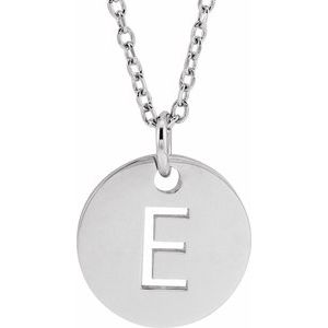Sterling Silver Initial E 16-18" Necklace Siddiqui Jewelers