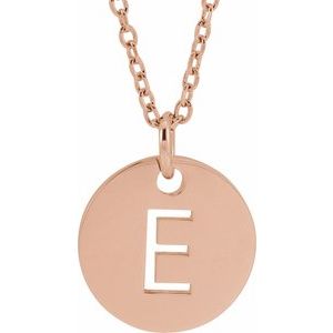 18K Rose Gold-Plated Sterling Silver Initial E 16-18" Necklace Siddiqui Jewelers