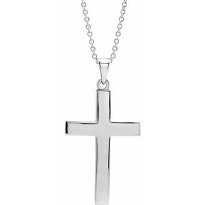 Sterling Silver Cross 18" Necklace  -Siddiqui Jewelers