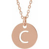 18K Rose Gold-Plated Sterling Silver Initial C 16-18" Necklace Siddiqui Jewelers