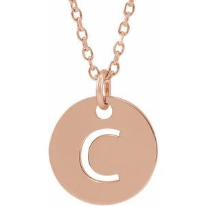 14K Rose Initial C 16-18" Necklace Siddiqui Jewelers