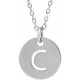 Sterling Silver Initial C 16-18" Necklace Siddiqui Jewelers